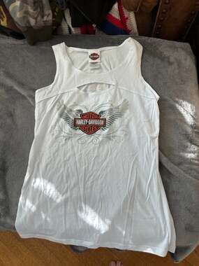 Harley Davidson white tank top size large